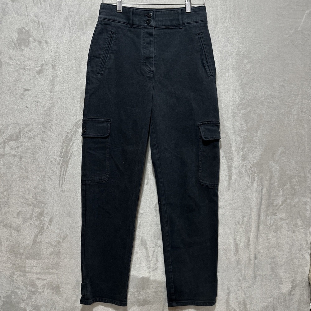 Aritzia Wilfred Free Modern Cargo 4‎ Black High Rise Utility Pants Cargo Pockets